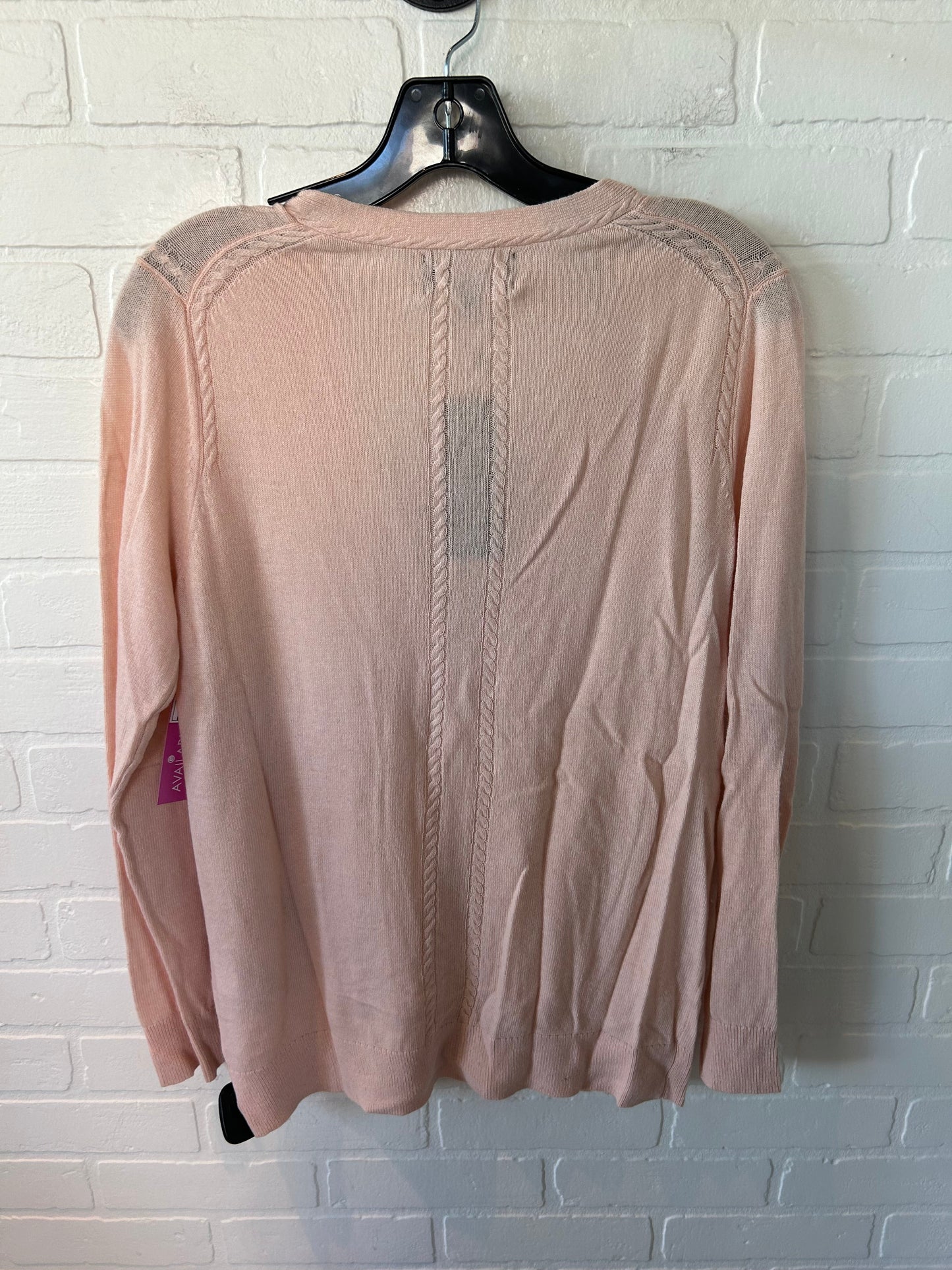 Sweater Cardigan By Banana Republic In Peach, Size: M