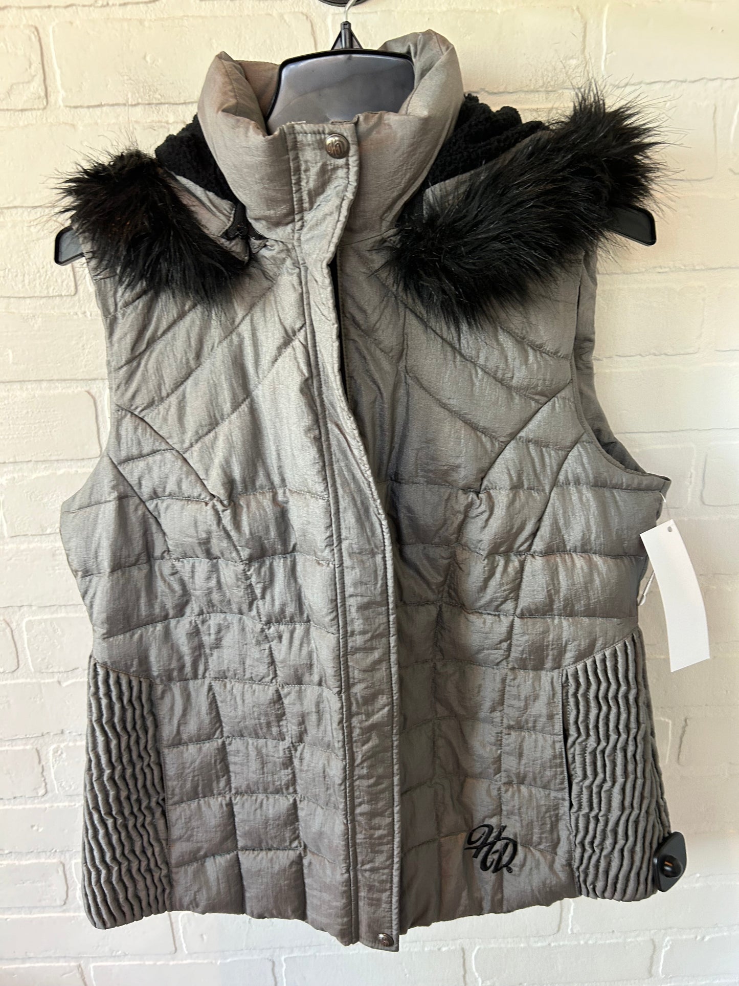 Vest Puffer & Quilted By Harley Davidson In Grey, Size: L