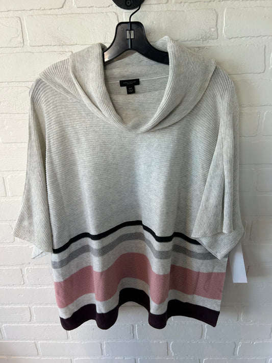 Sweater Short Sleeve By Ann Taylor In Grey & Pink, Size: Xs