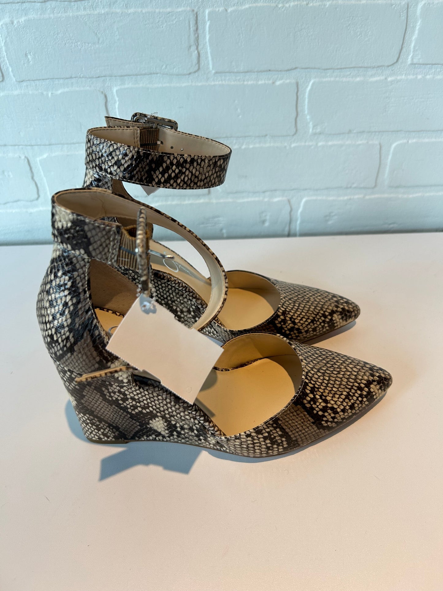 Shoes Heels Wedge By Jessica Simpson In Snakeskin Print, Size: 8