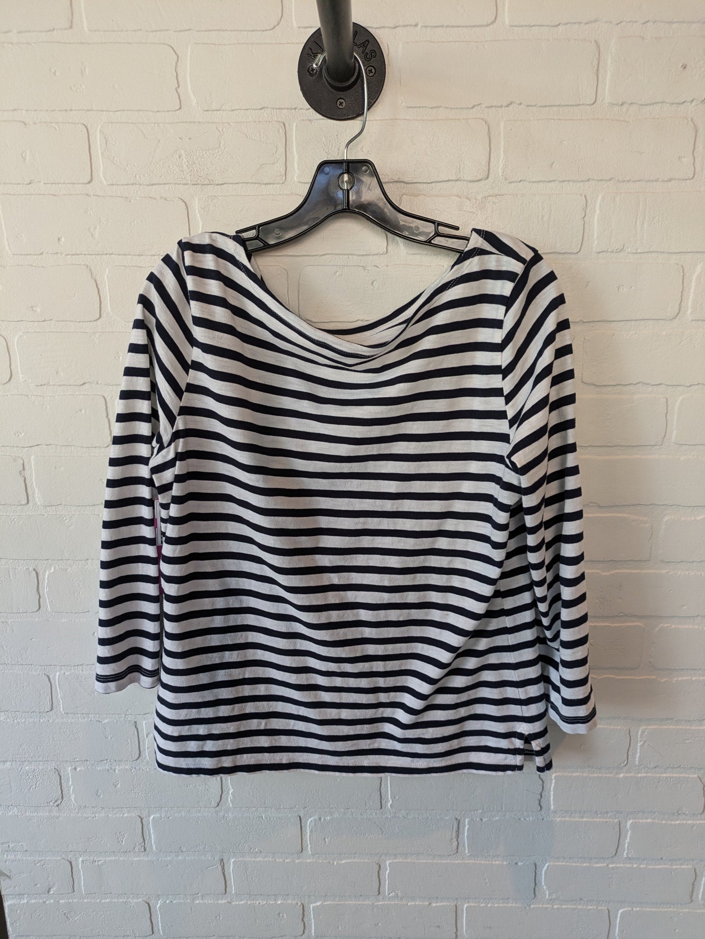 Top Long Sleeve Basic By J. Crew In Blue & White, Size: M