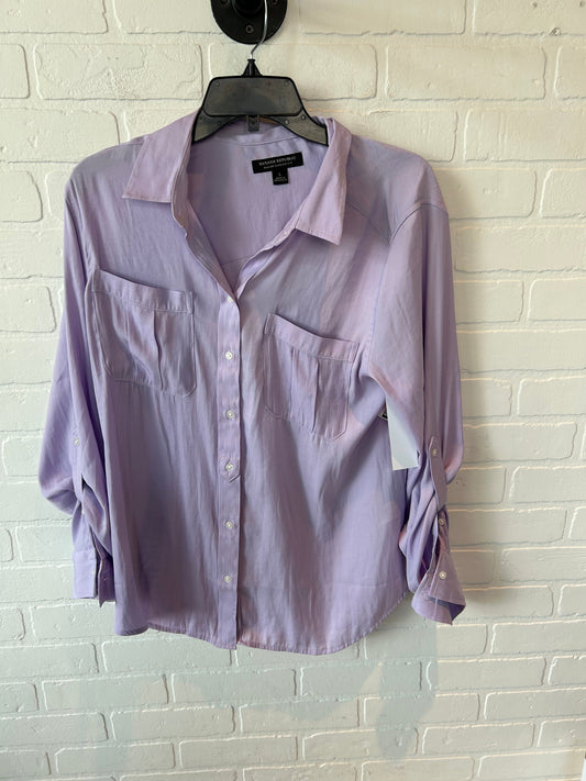 Top Long Sleeve By Banana Republic In Purple, Size: L