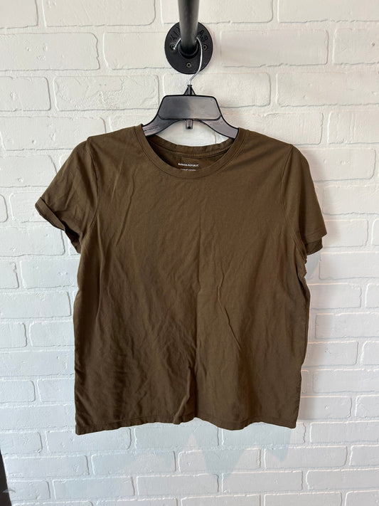 Top Short Sleeve Basic By Banana Republic In Brown, Size: L