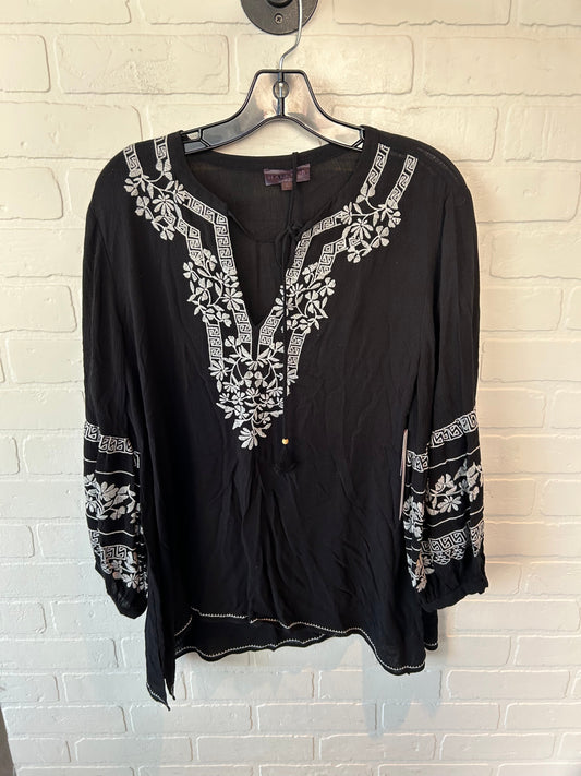 Top Long Sleeve By Hale Bob In Black & White, Size: L