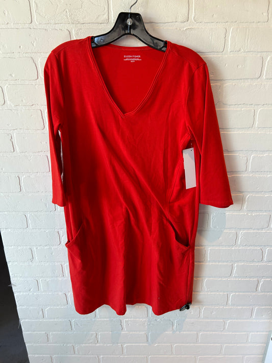 Dress Casual Midi By Eileen Fisher In Orange, Size: Xs