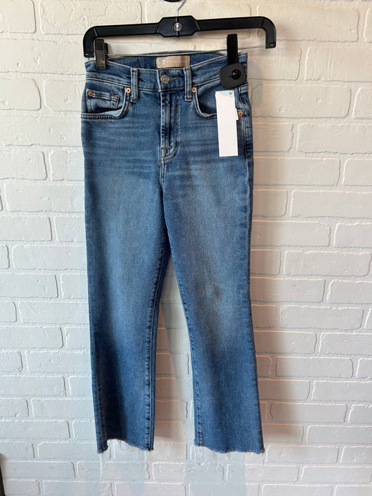 Jeans Boot Cut By 7 For All Mankind In Blue Denim, Size: 00