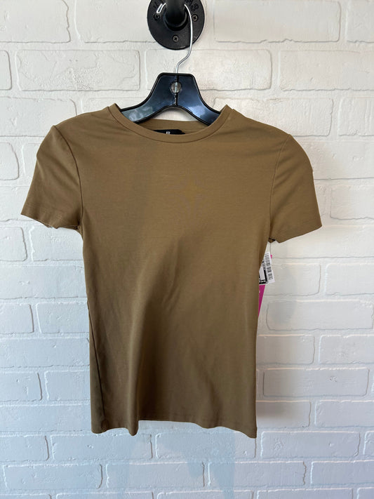 Top Short Sleeve Basic By Banana Republic In Tan, Size: Xxs