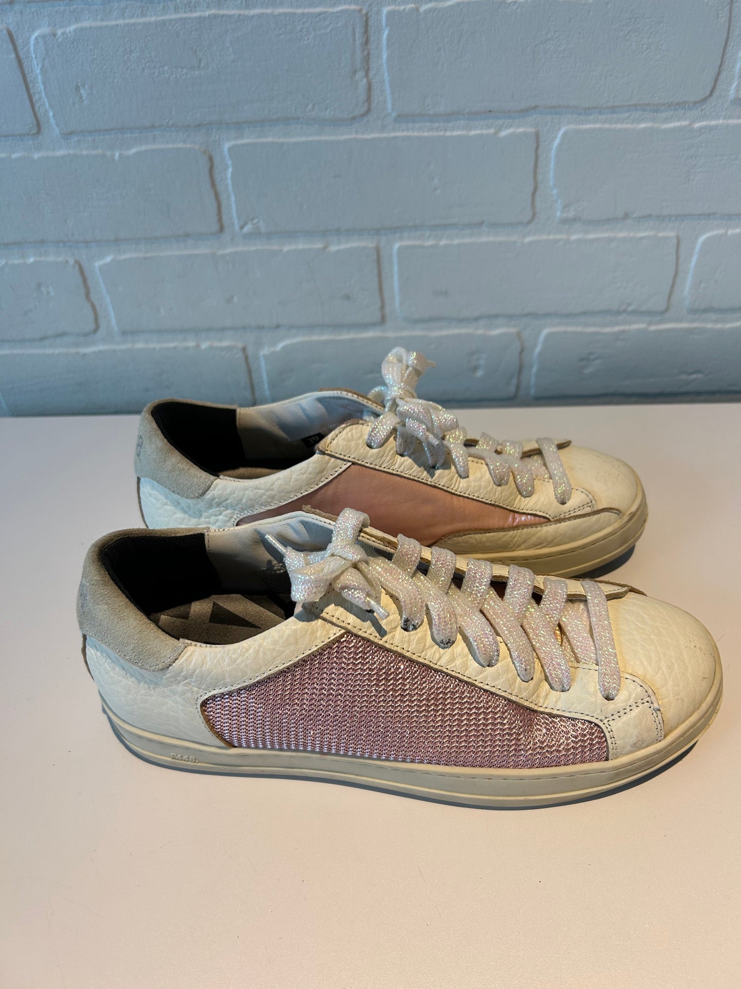 Shoes Sneakers By P448 In Pink & White, Size: 8.5