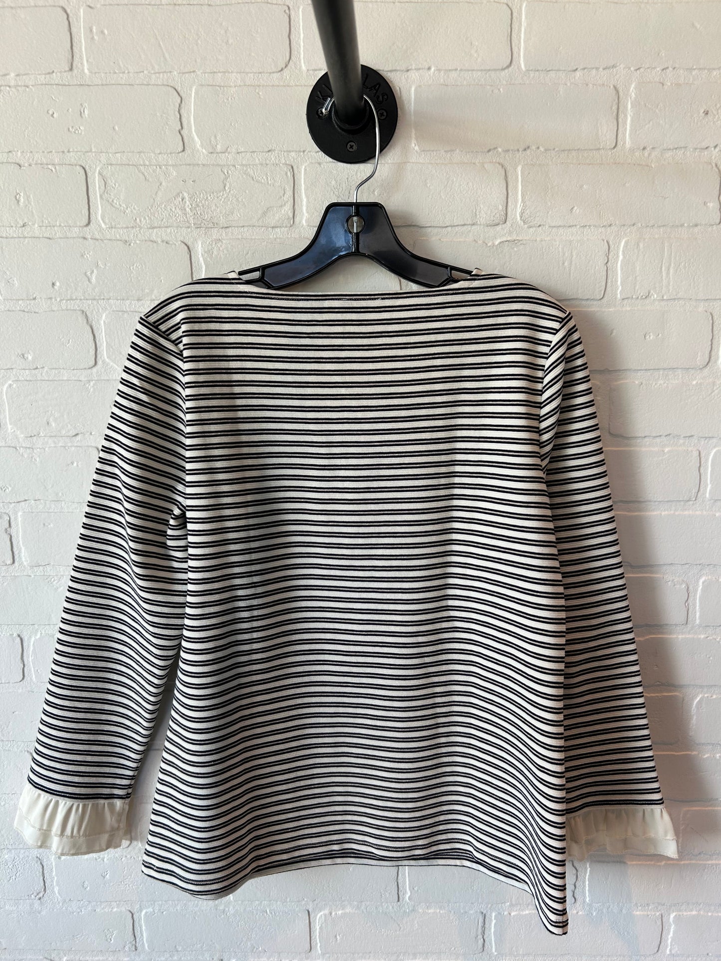 Top Long Sleeve By Talbots In Black & Cream, Size: M