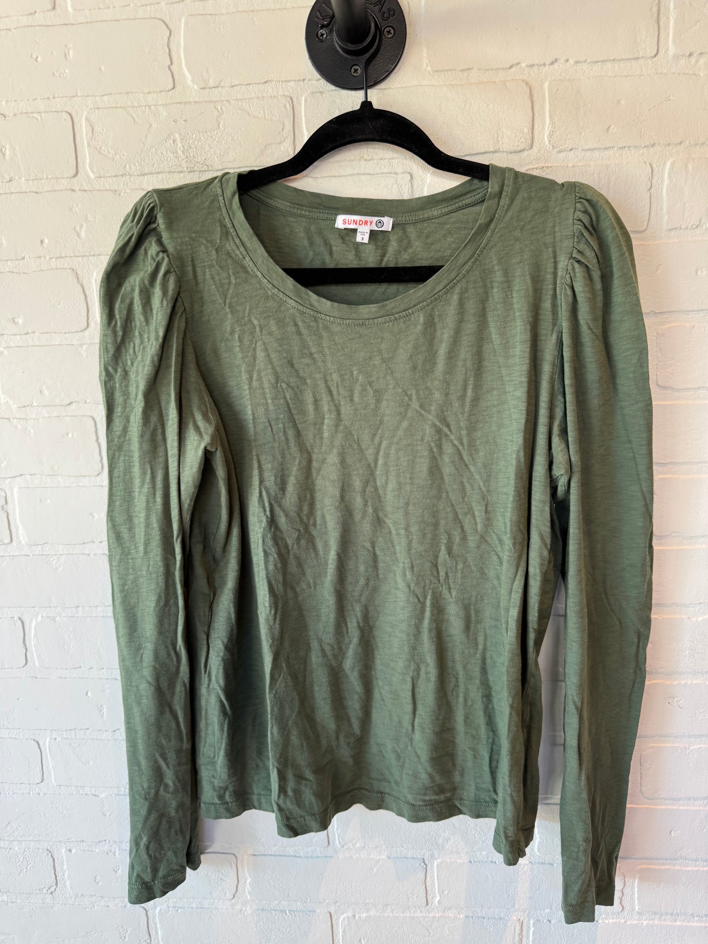 Top Long Sleeve Basic By Sundry In Green, Size: L