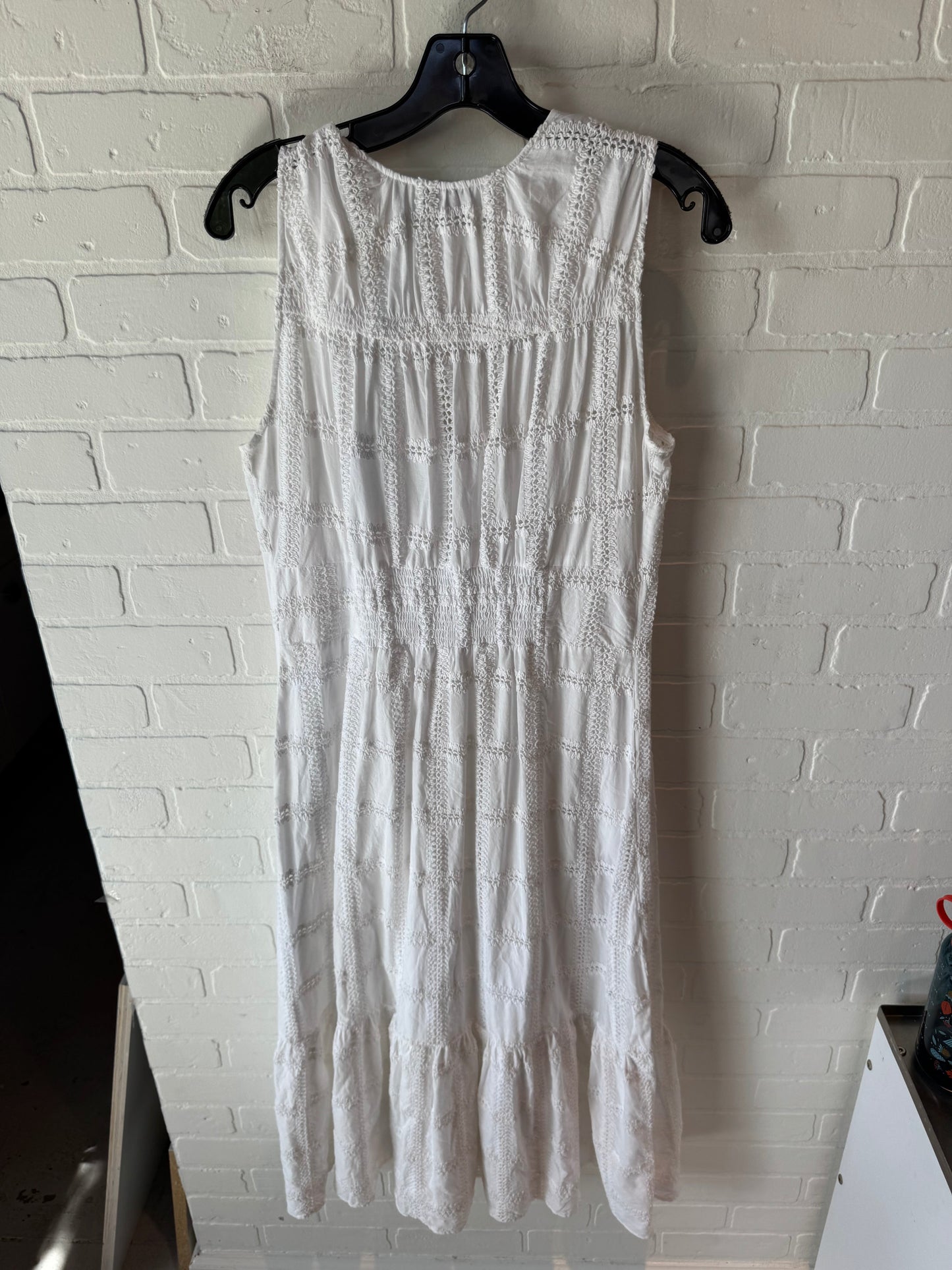 Dress Casual Midi By Johnny Was In White, Size: M