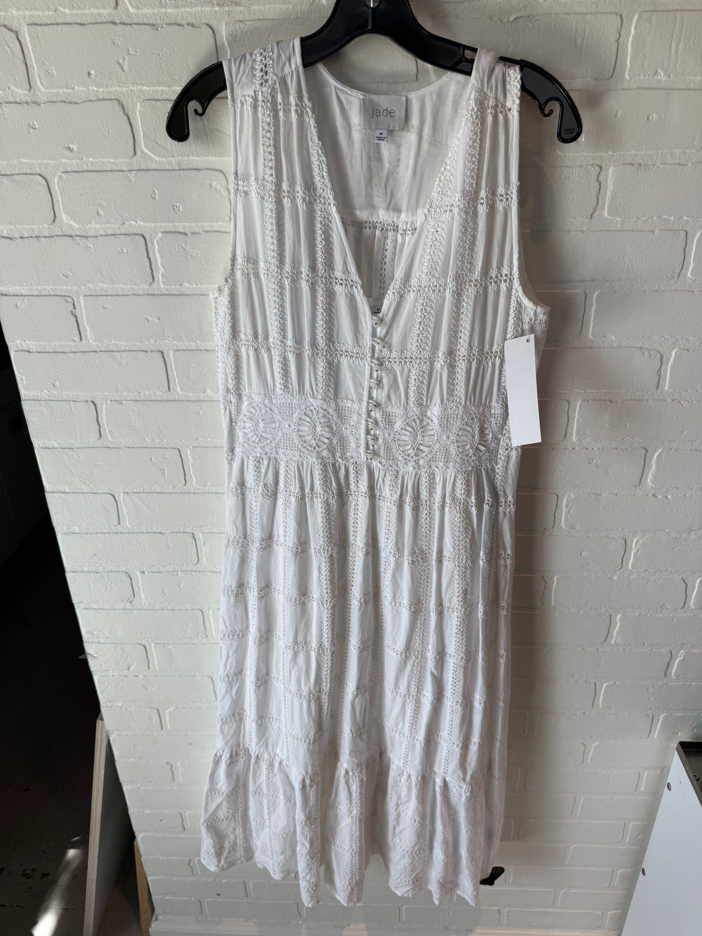 Dress Casual Midi By Johnny Was In White, Size: M