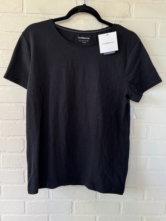 Top Short Sleeve Basic By Croft And Barrow In Black, Size: L