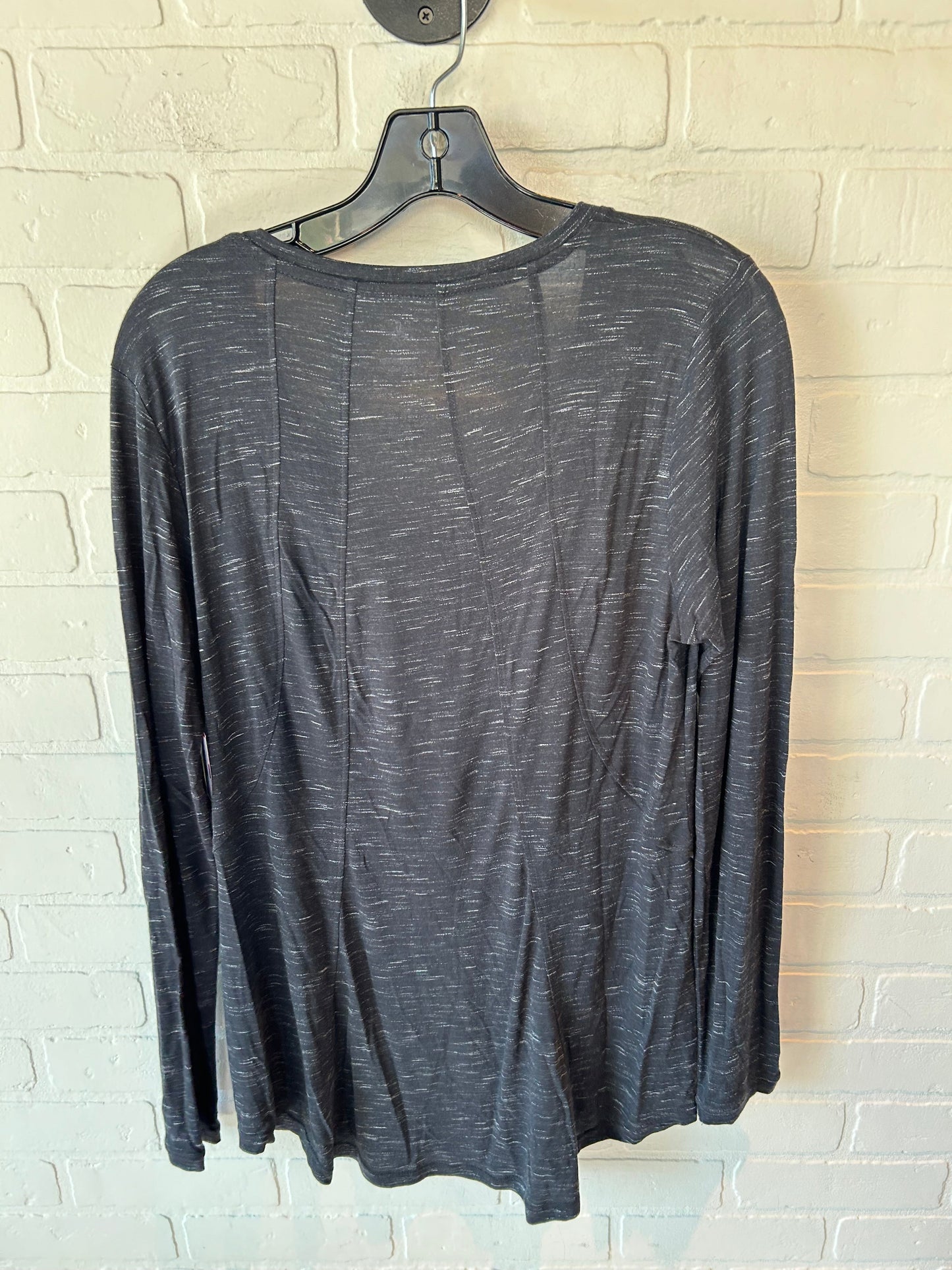 Top Long Sleeve Basic By Simply Vera In Grey, Size: L