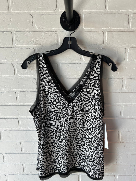 Top Sleeveless By Halogen In Black & White, Size: M