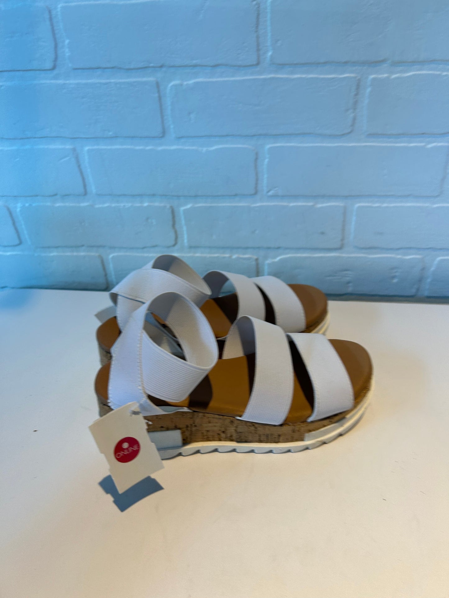 Sandals Heels Wedge By Cushionaire In White, Size: 6