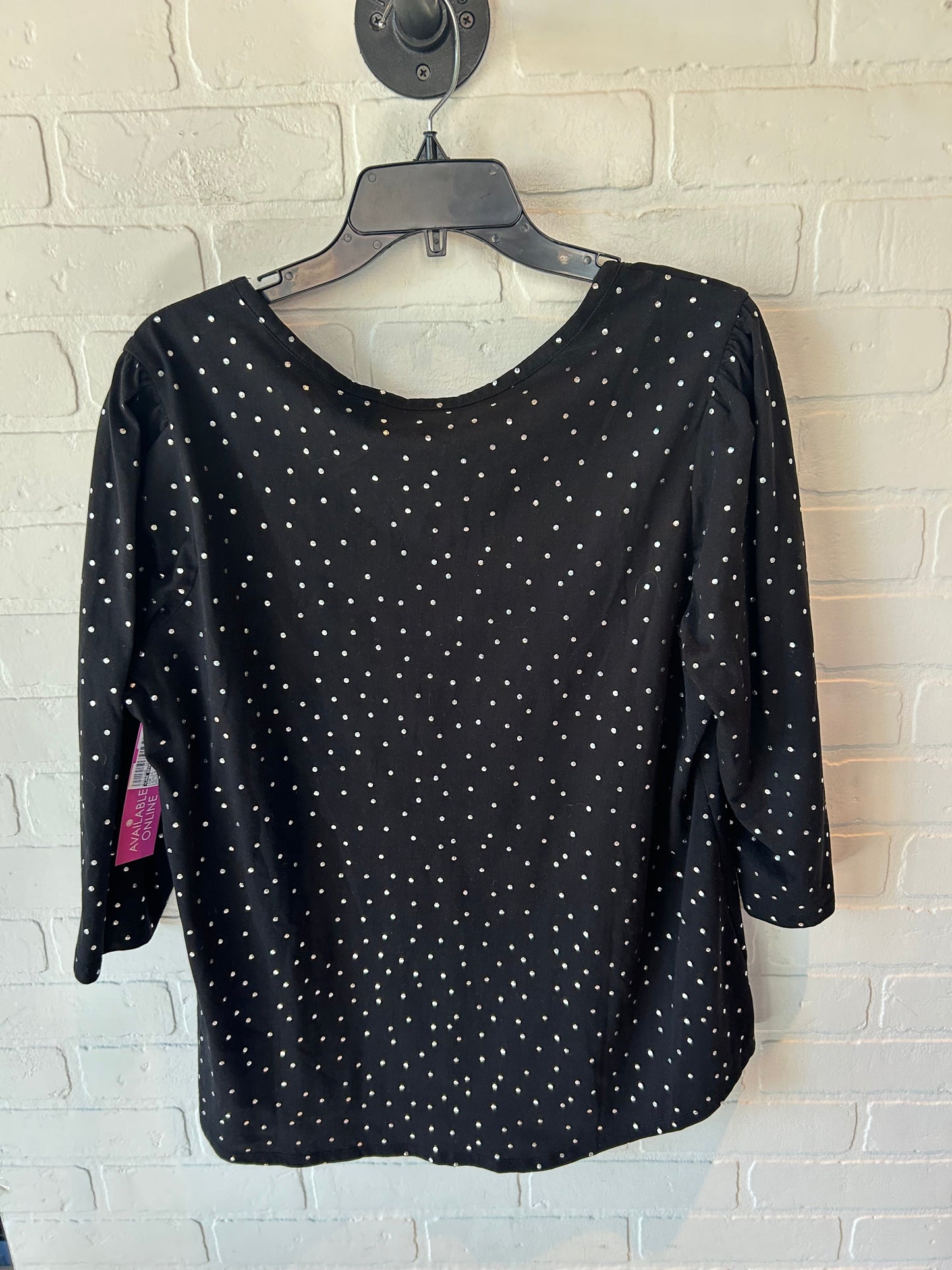 Top Long Sleeve By Lane Bryant In Black & Silver, Size: Xl