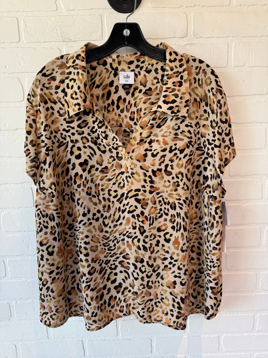 Top Short Sleeve By Cabi In Animal Print, Size: 1x