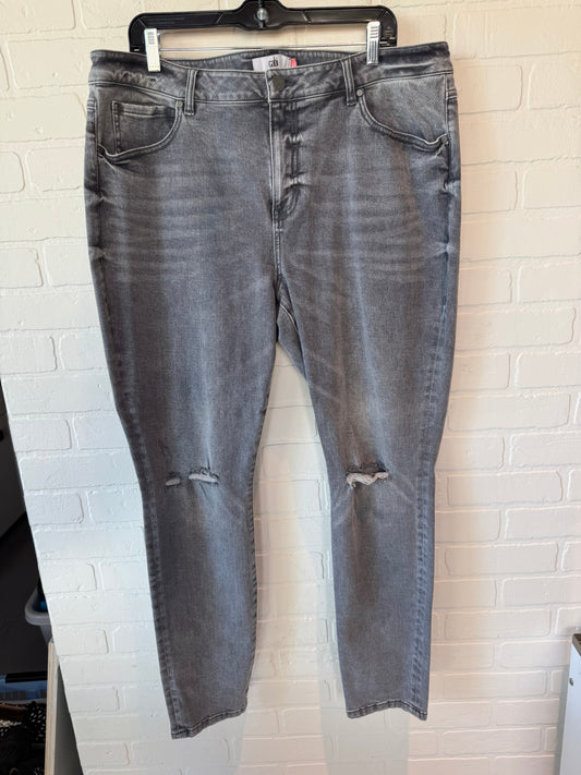 JEANS SKINNY CABI in GREY, Size: 18