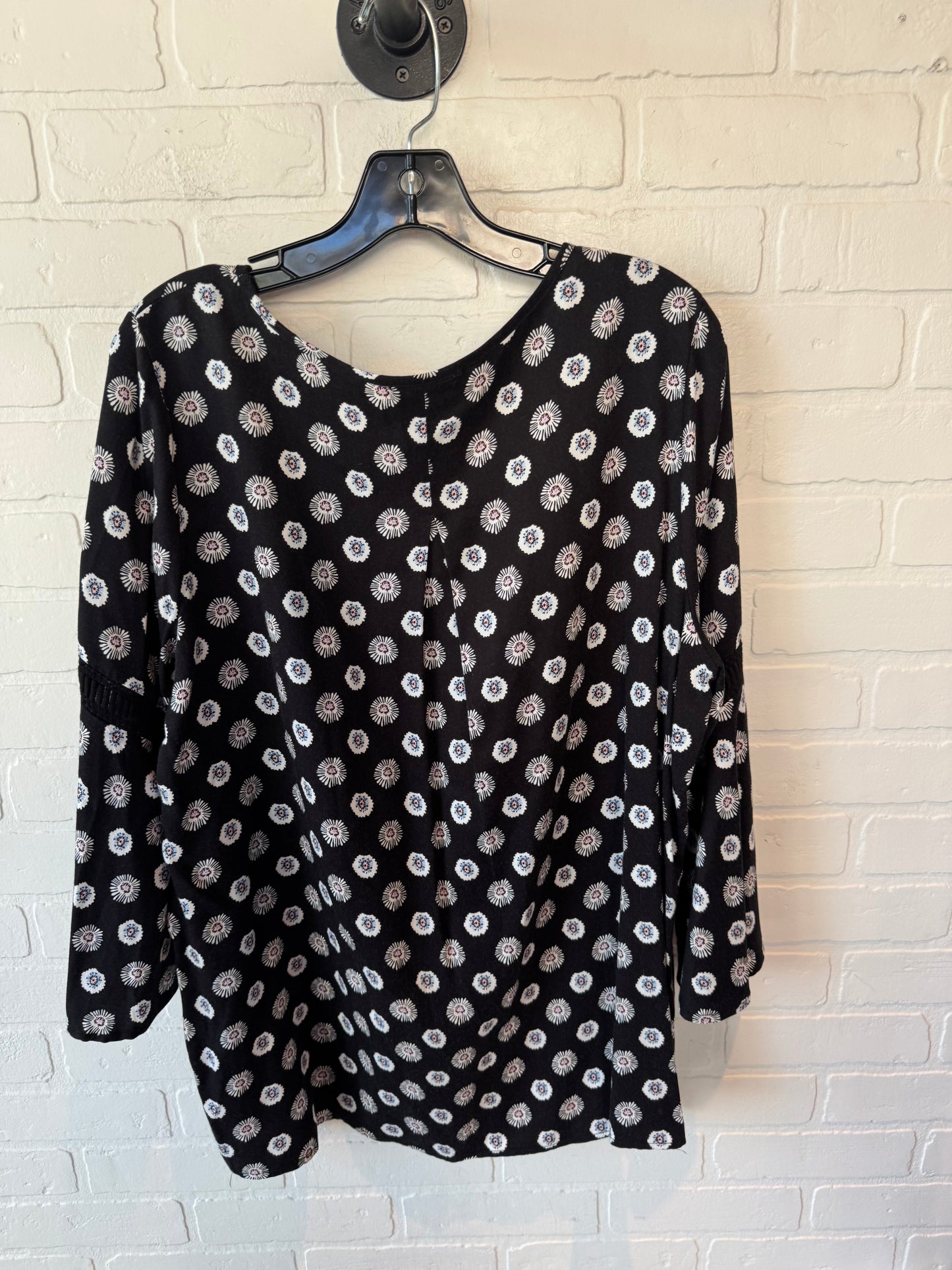 Top 3/4 Sleeve By Pleione In Black & White, Size: Xl