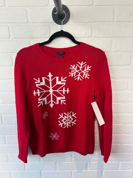 Sweater By Talbots In Red & White, Size: Mp