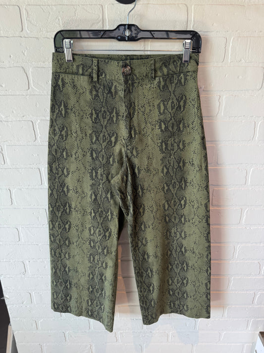 Pants Cropped By Cmc In Black & Green, Size: 4