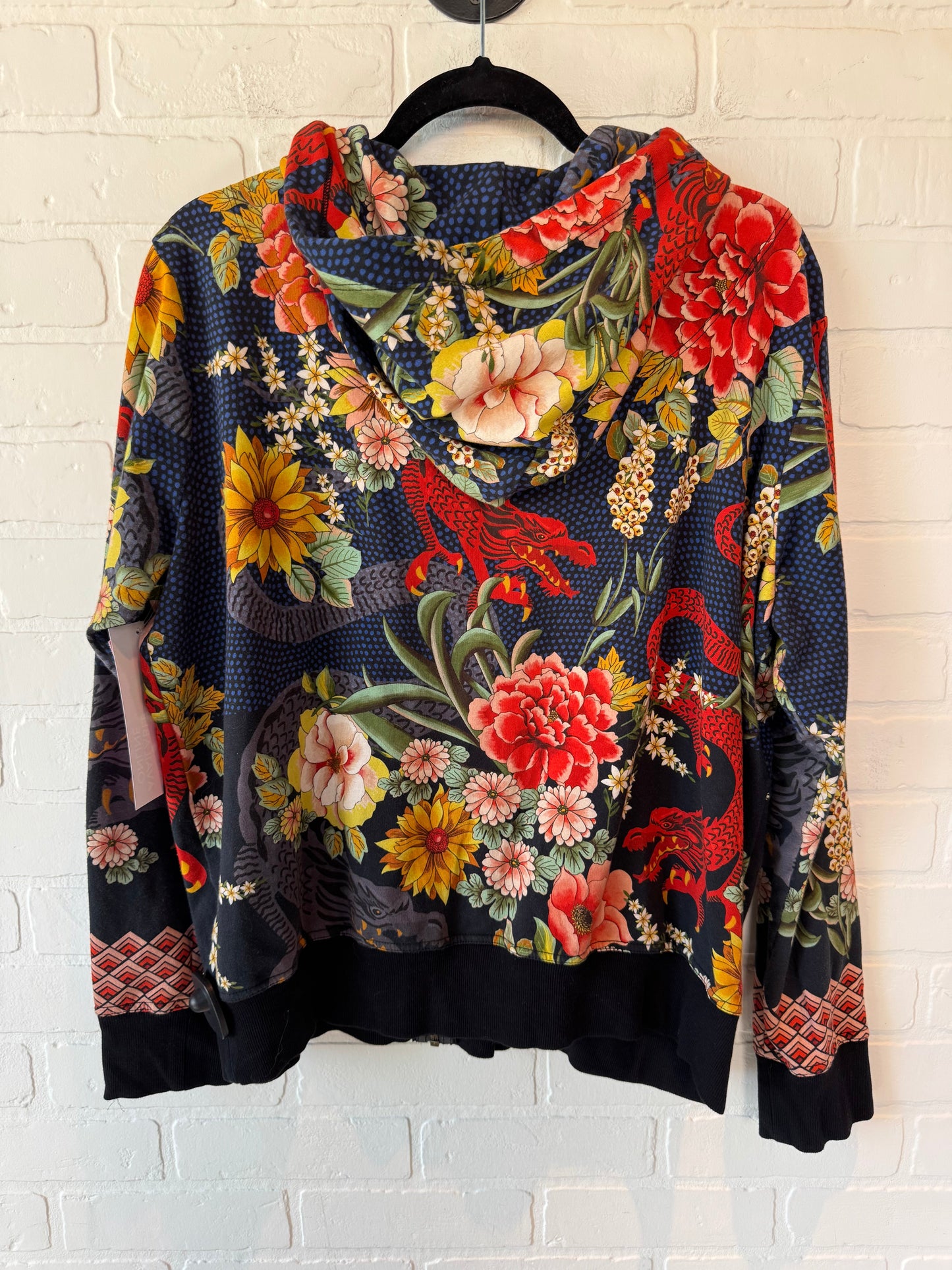 Sweatshirt Hoodie By Johnny Was In Floral Print, Size: L