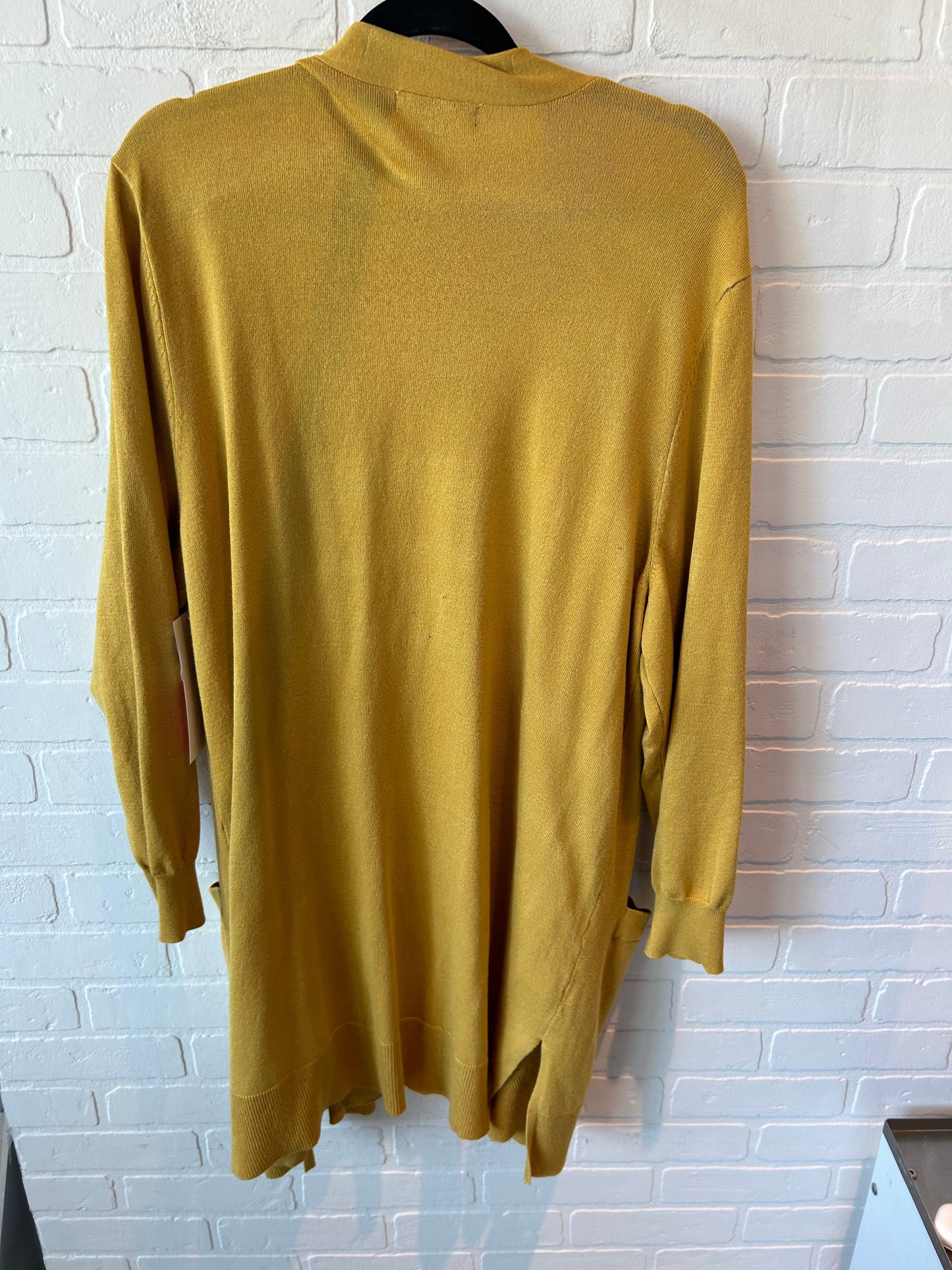 Sweater Cardigan By Clothes Mentor In Yellow, Size: 2x