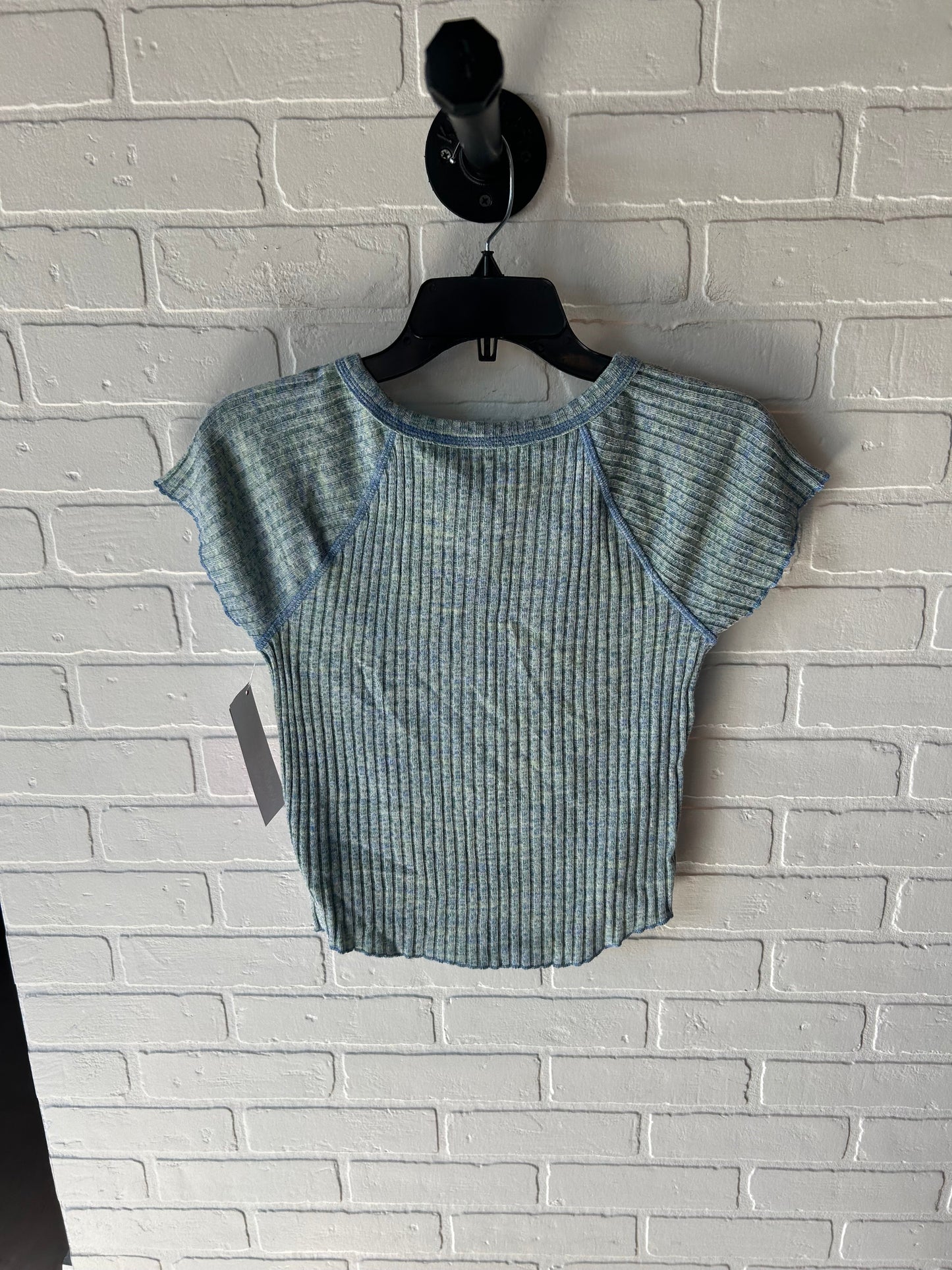 Top Short Sleeve By American Eagle In Blue & Green, Size: M