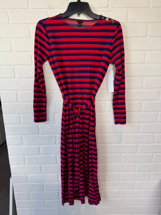 Dress Casual Midi By Ann Taylor In Blue & Red, Size: Xs