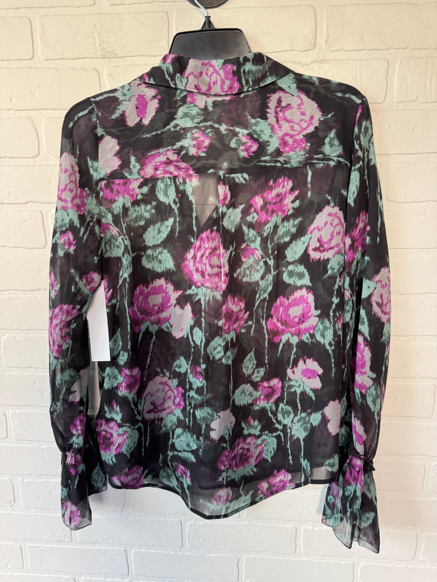 Top Long Sleeve By Paige In Black & Pink, Size: Xs