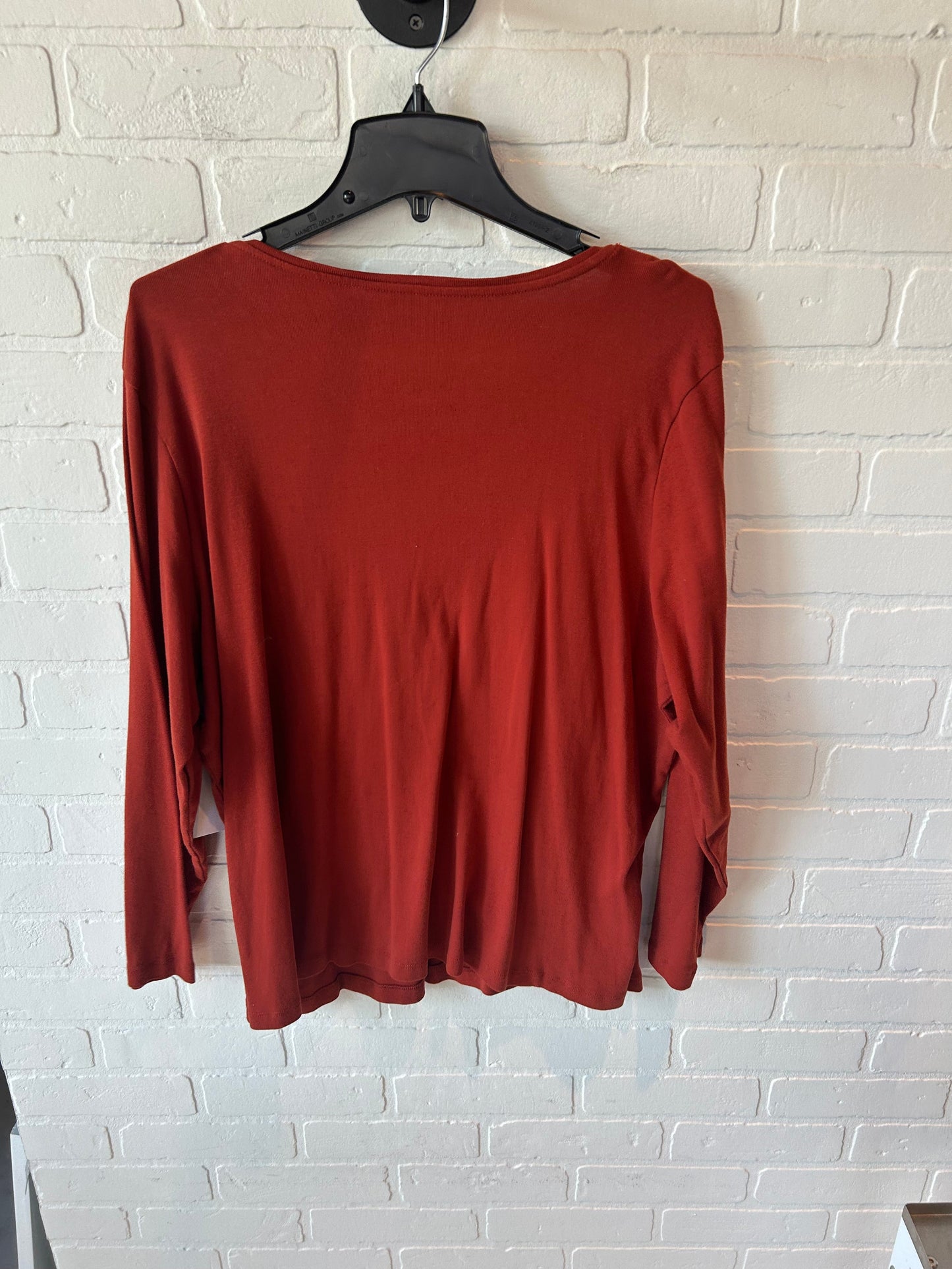 Top Long Sleeve Basic By Croft And Barrow In Orange, Size: 2x