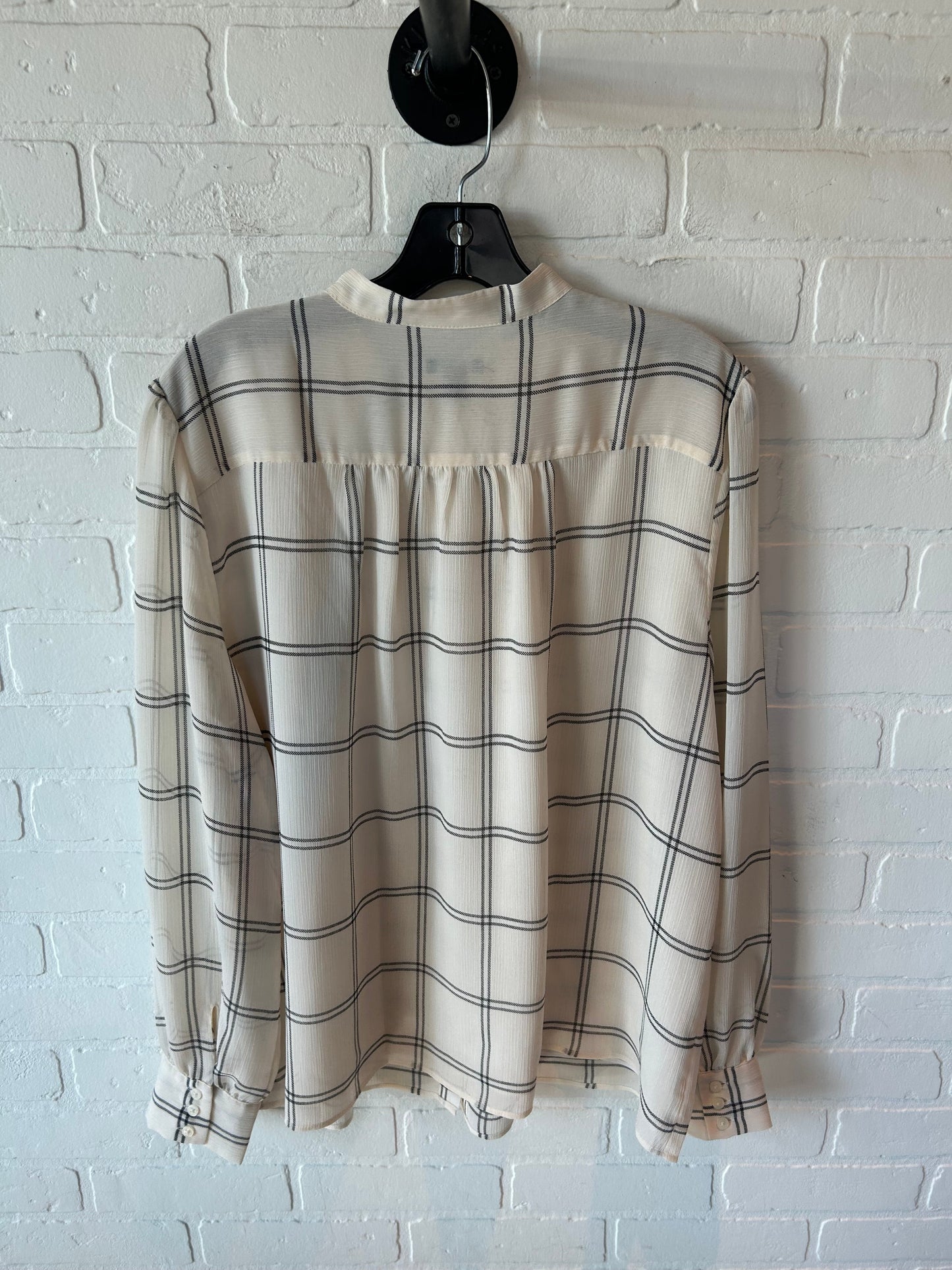 Top Long Sleeve By Ann Taylor In Black & Cream, Size: XL