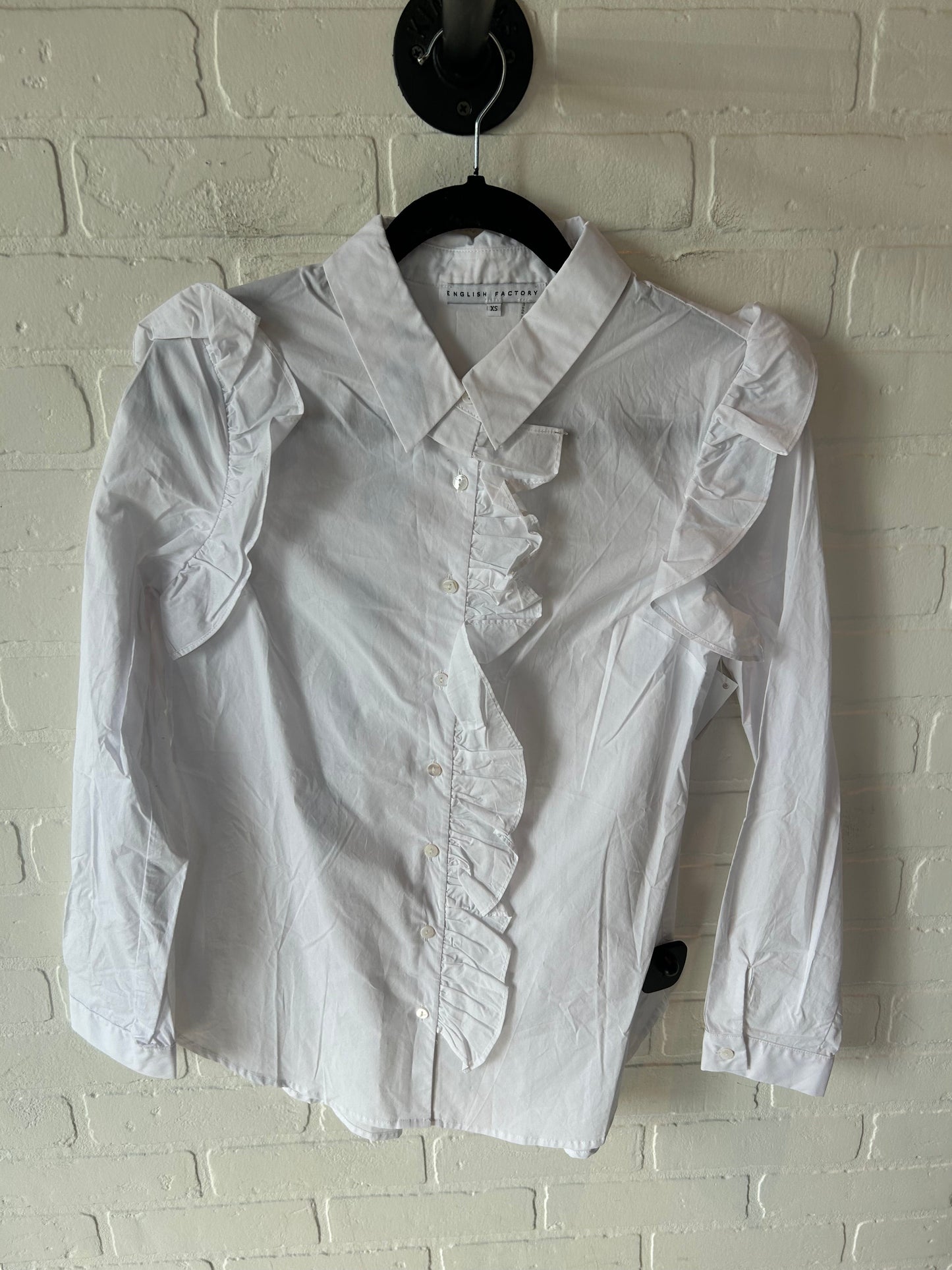 Blouse Long Sleeve By English Factory In White, Size: Xs