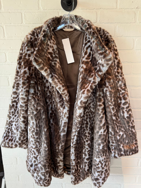 Coat Faux Fur & Sherpa By Soft Surroundings In Brown & Grey, Size: Xl