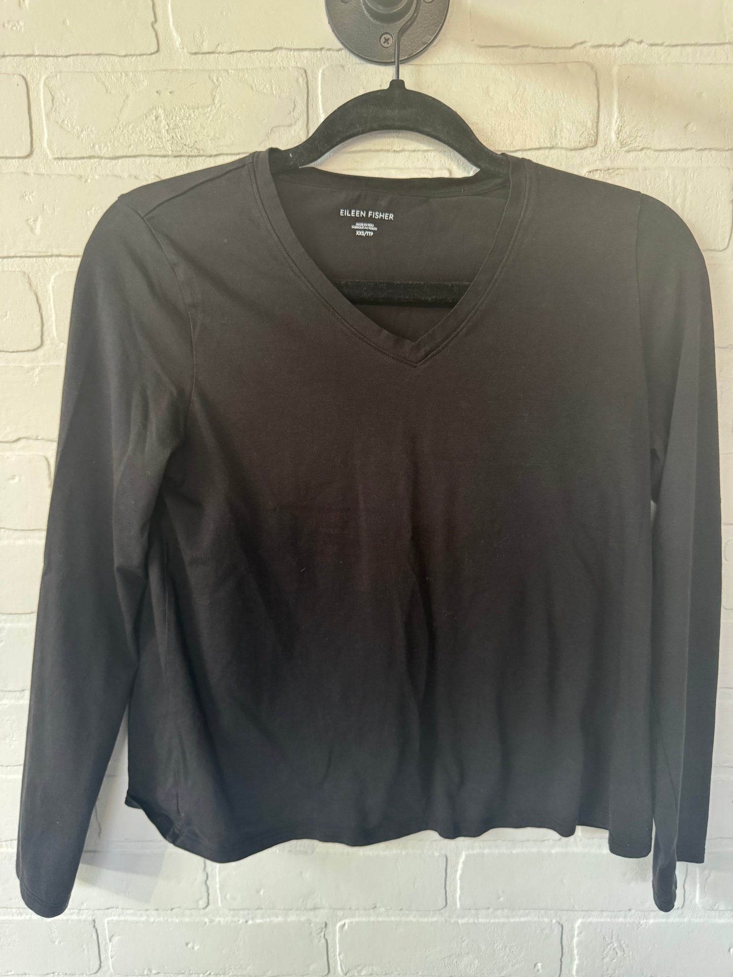 Top Long Sleeve Basic By Eileen Fisher In Black, Size: Xxs