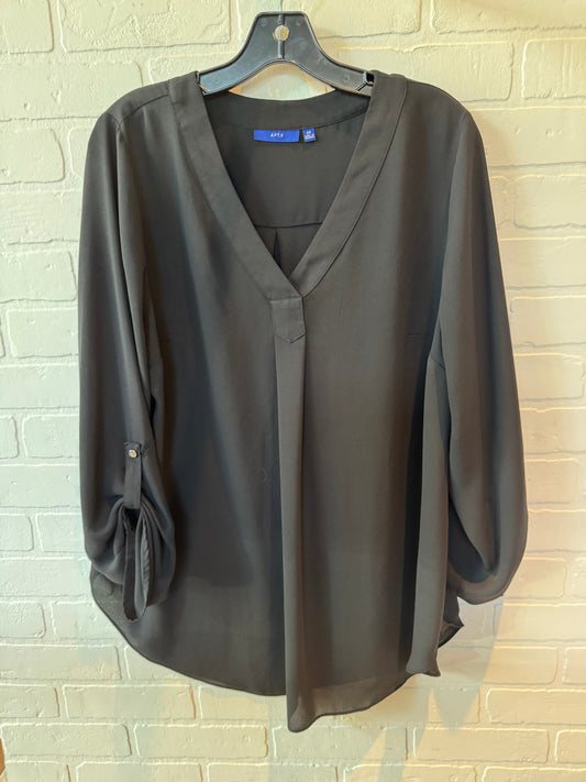 Top Long Sleeve By Apt 9 In Black, Size: Xl