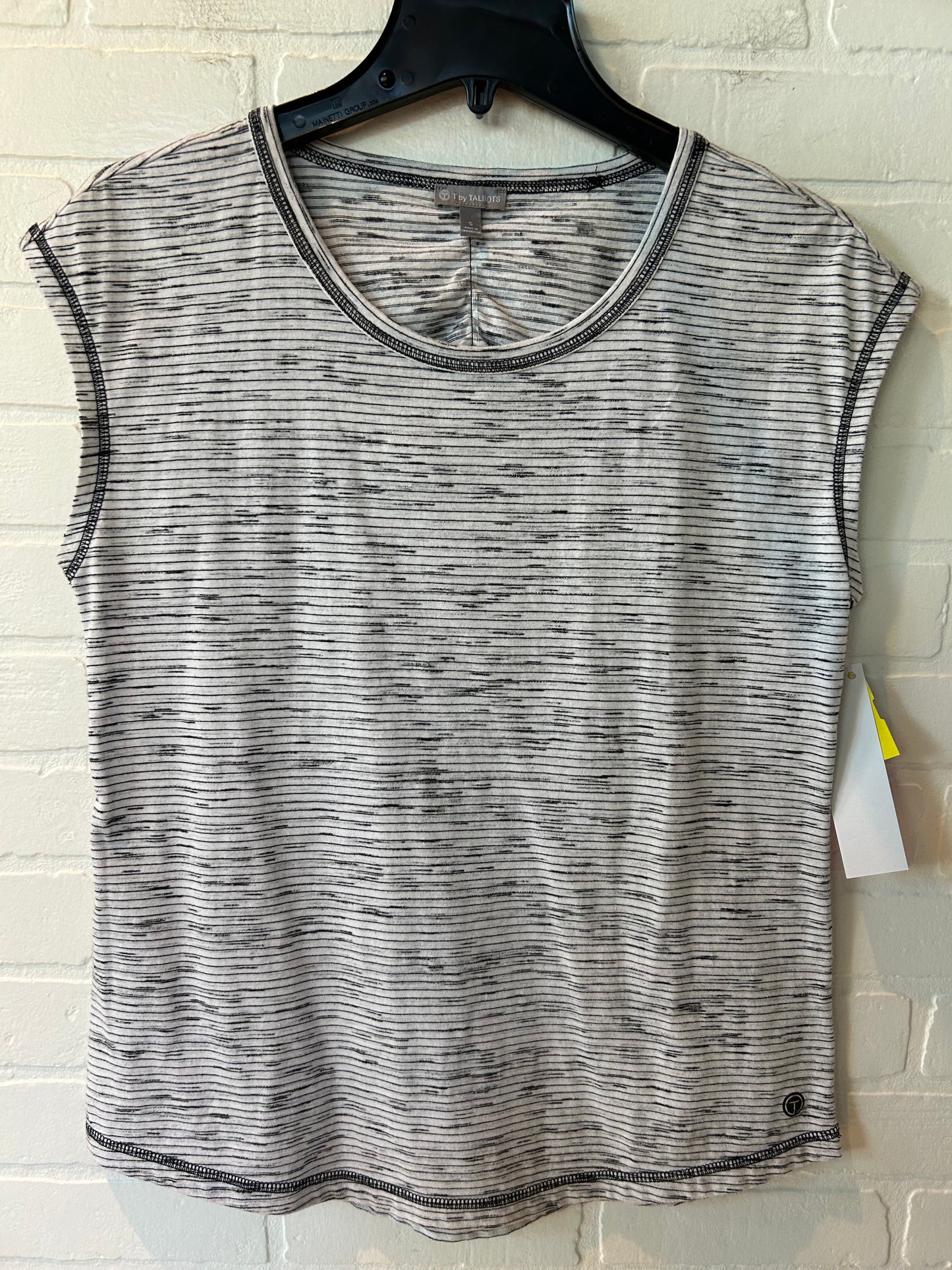 Athletic Top Short Sleeve By Talbots In Black & White, Size: S