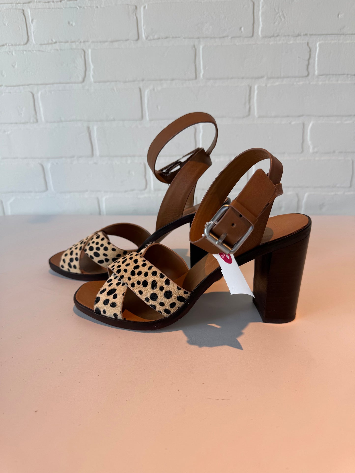 Sandals Heels Block By Dolce Vita In Animal Print, Size: 7.5