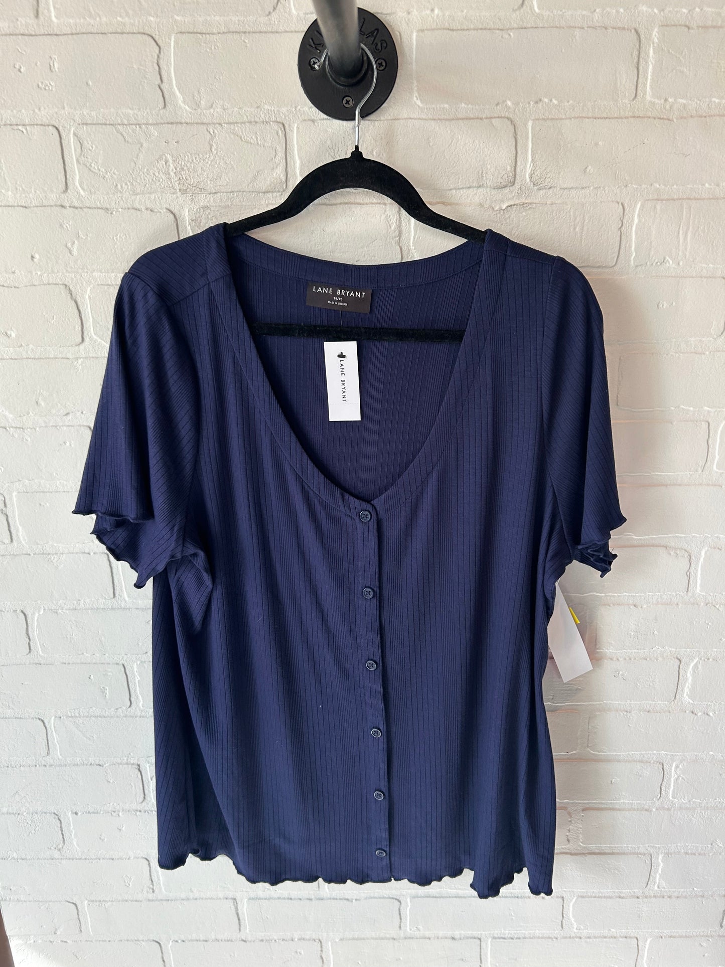 Top Short Sleeve By Lane Bryant In Blue, Size: 1x