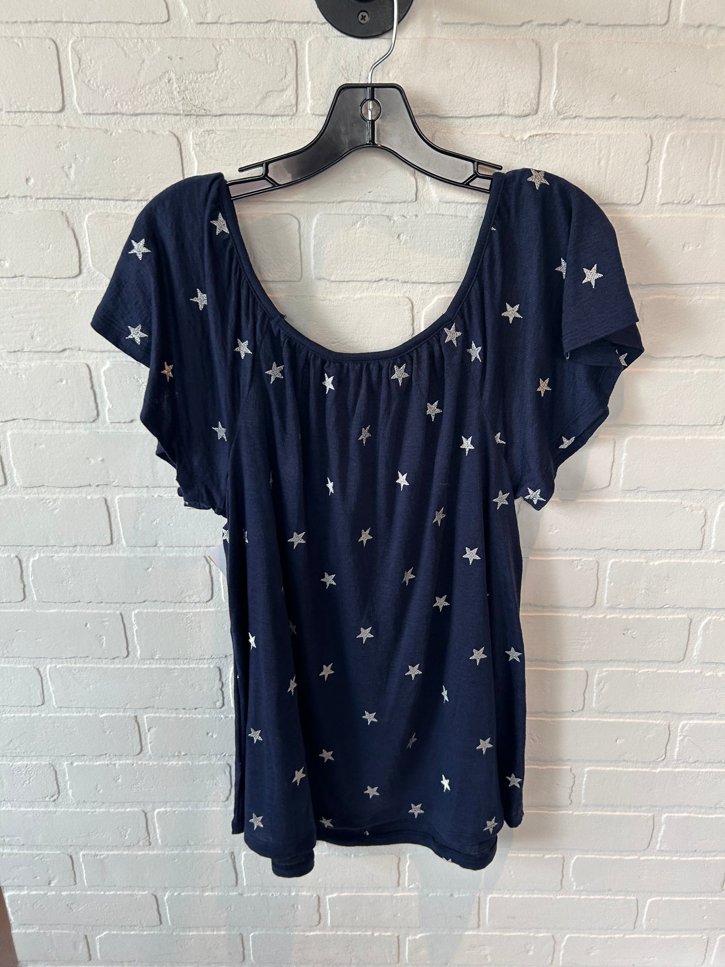 Top Short Sleeve By Lane Bryant In Blue & Silver, Size: 1x