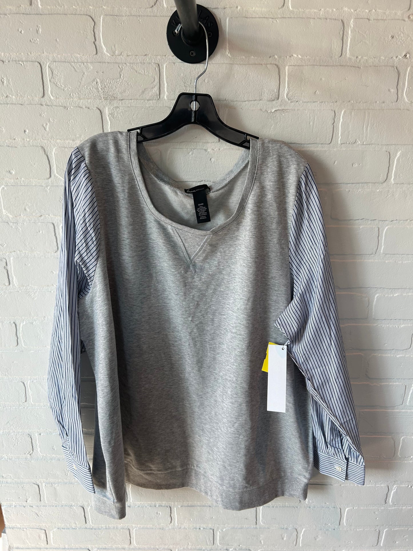 Top Long Sleeve By Lane Bryant In Grey, Size: 3x