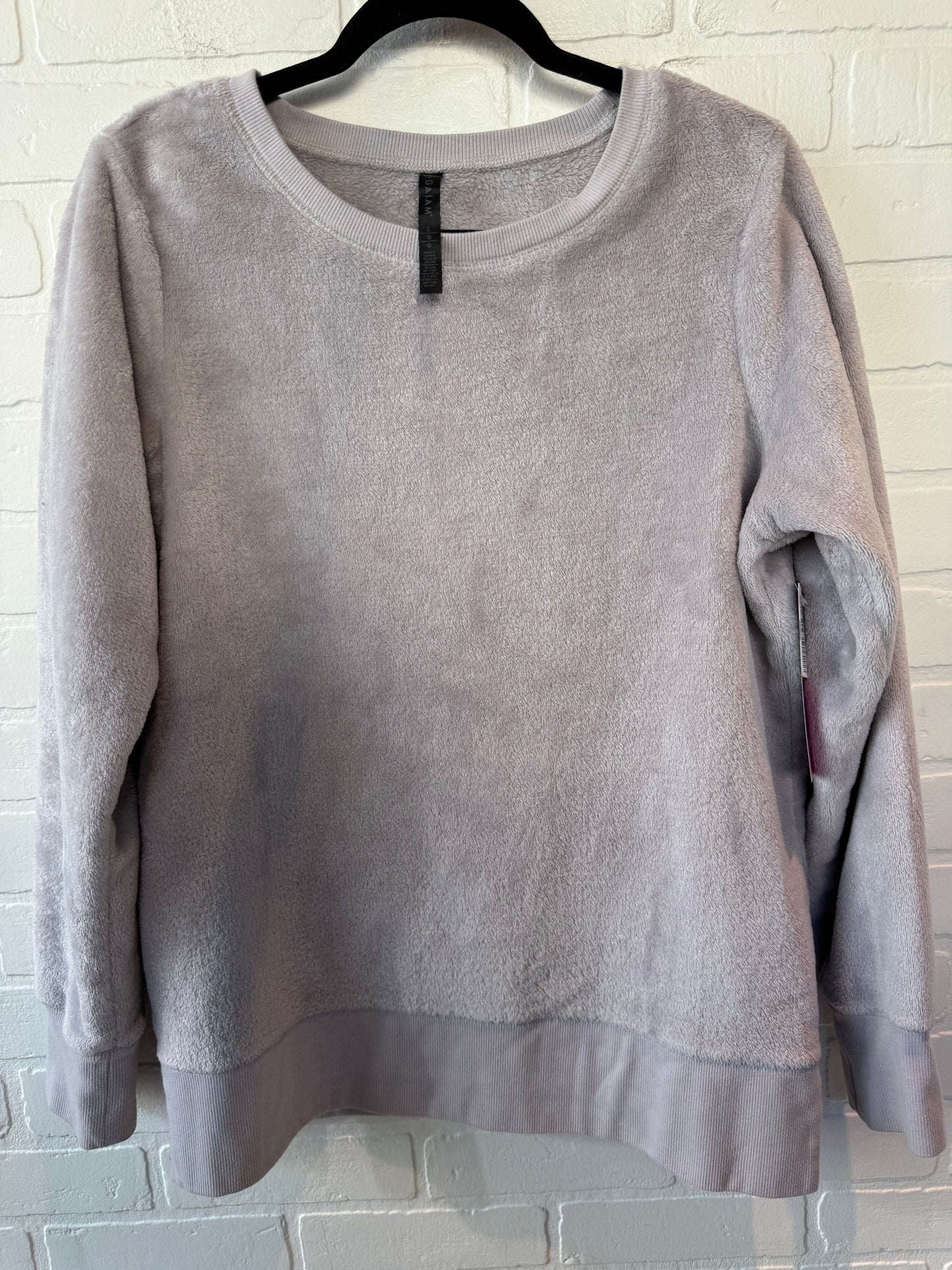 Athletic Sweatshirt Crewneck By Gaiam In Grey, Size: L