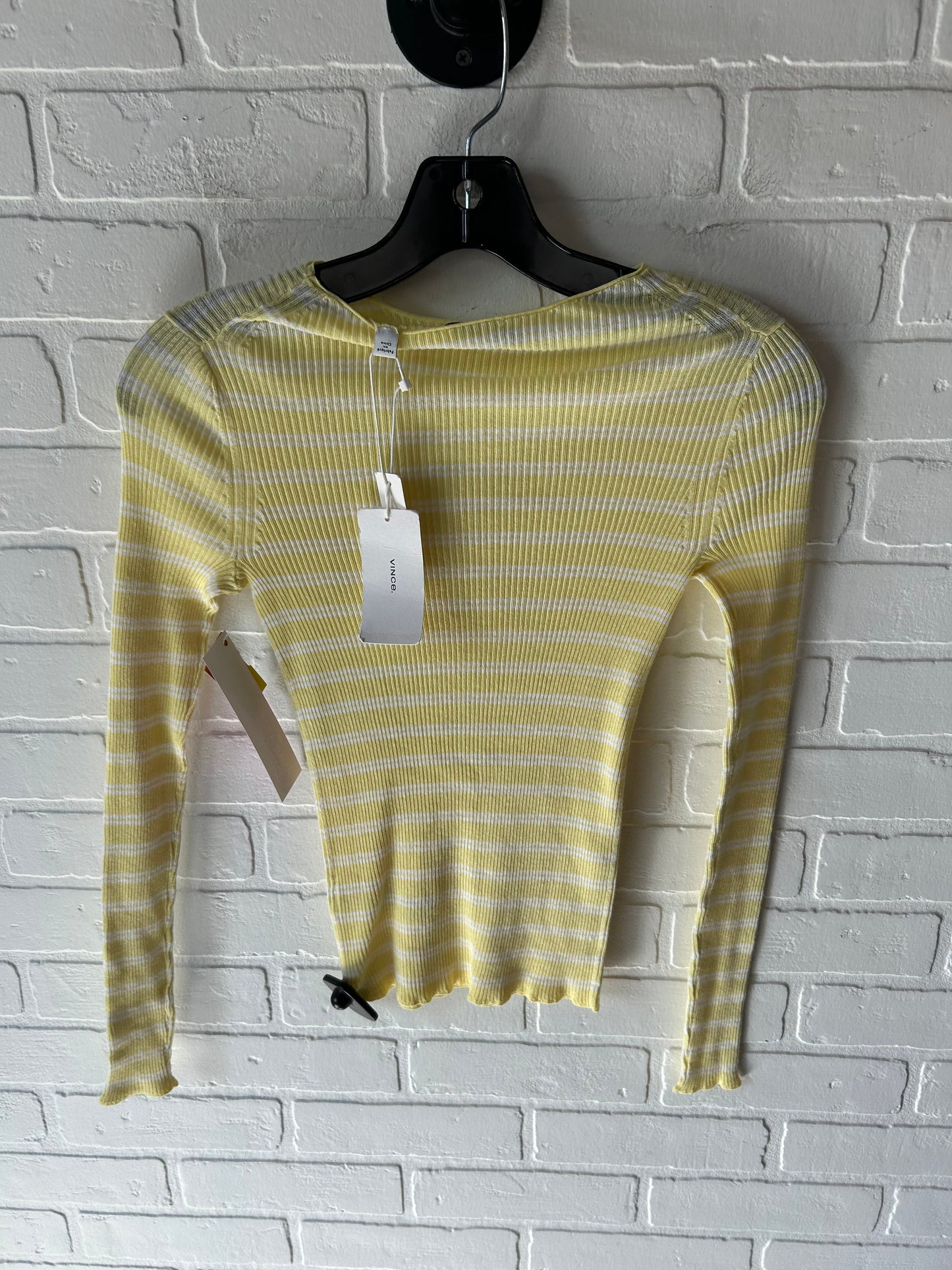 Top Long Sleeve By Vince In Yellow, Size: Xs