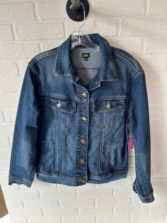 Jacket Denim By Lee In Blue Denim, Size: M