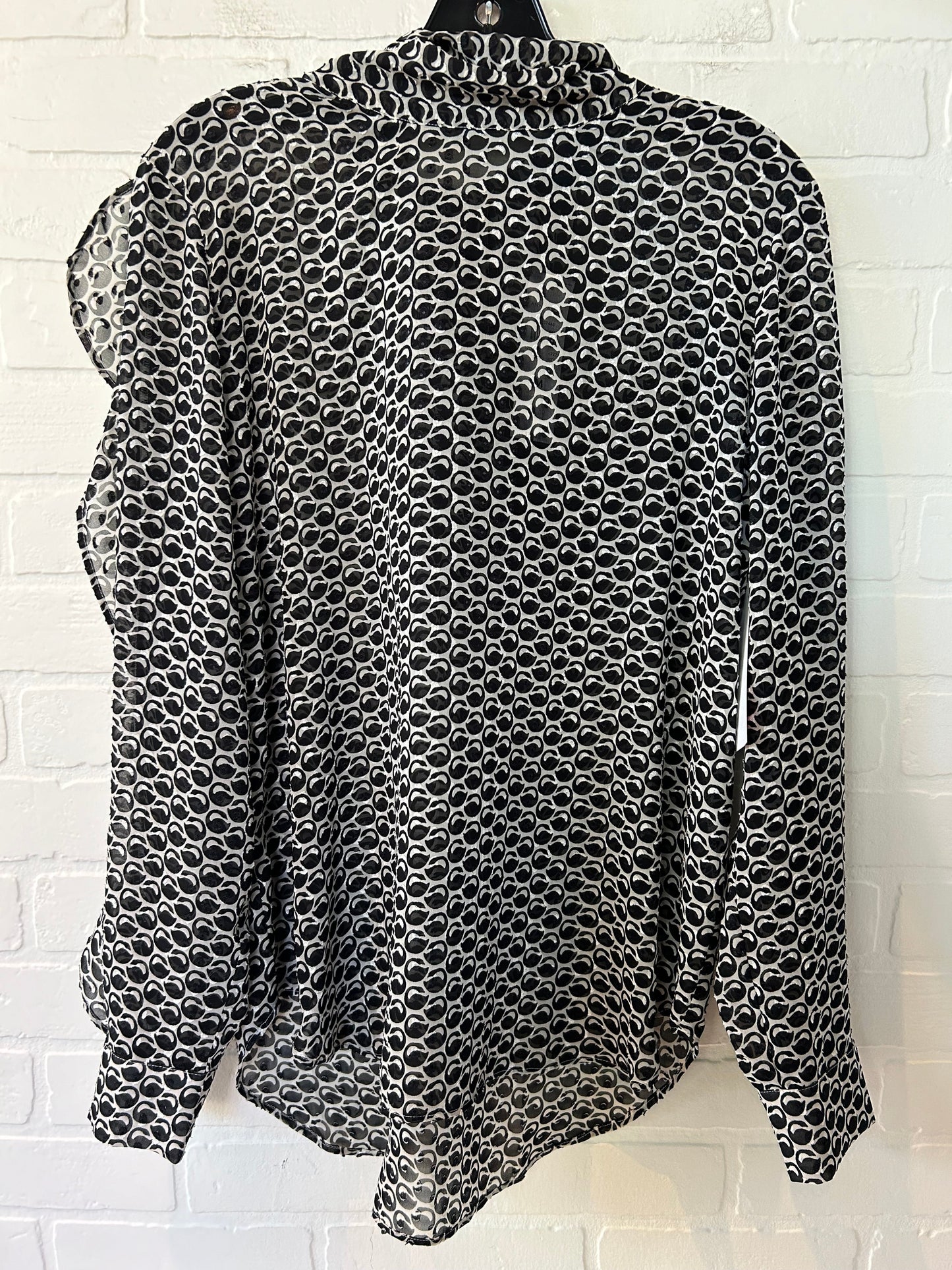 Top Long Sleeve By Ann Taylor In Black & White, Size: M