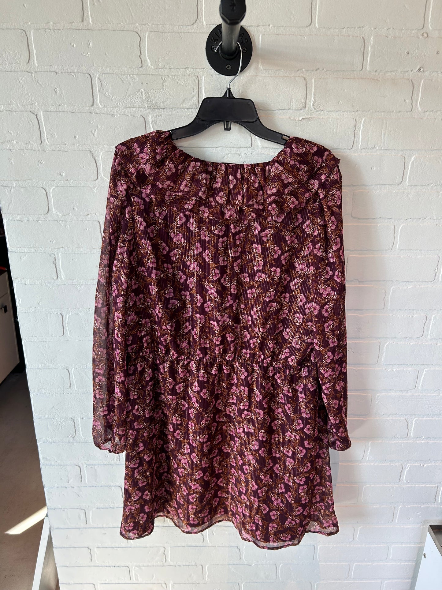 Dress Casual Midi By Loft In Floral Print, Size: Xl