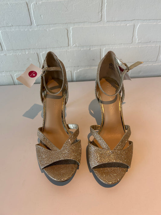 Sandals Heels Stiletto By Kelly And Katie In Gold, Size: 9.5