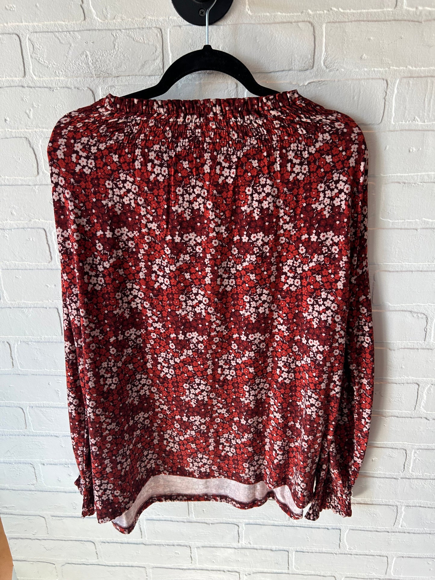 Top Long Sleeve By Ann Taylor In Orange & Red, Size: Xl