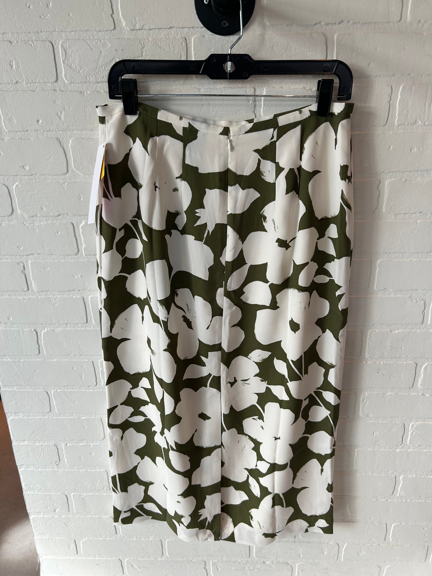 Skirt Midi By Ann Taylor In Green & White, Size: 6